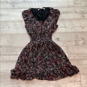 American Rag Red and Black Ruched Mini Dress